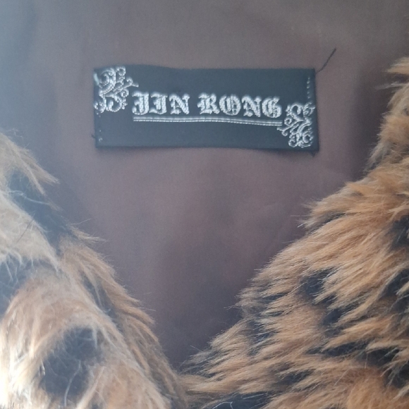 Leopard Print Teddy Jacket With Hood, Button Up, Fitted, Sz 4, NWOT - Picture 13 of 15